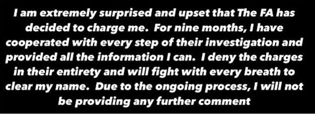 Paqueta je izrazio svoje iznenađenje optužbama i dalje negira bilo kakvu krivnju