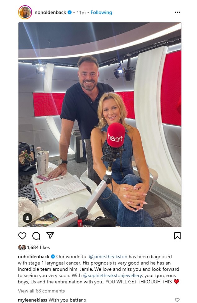 Jamie Theakston u utorak je otkrio da ima rak: Voditelj (53) uzima pauzu od posla na radiju Heart Radio dok je njegova kolegica Amanda Holden objavila novosti o zdravstvenom stanju