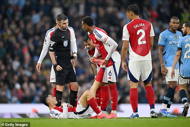 Gabriel Martinelli followed suit, leading to accusations that Arsenal were using the 'dark arts' to waste time