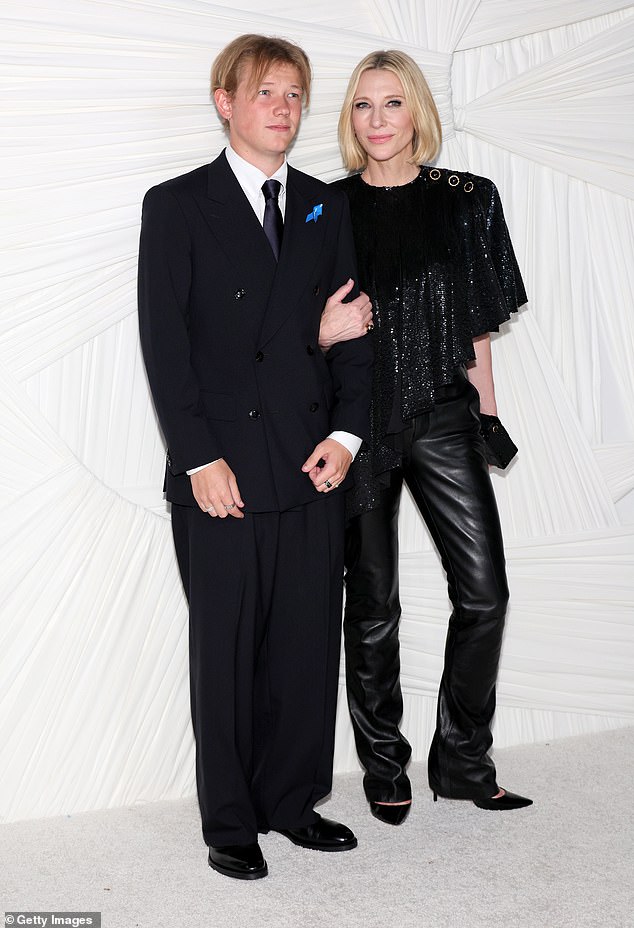 Cate was joined by her son, Dashiell John Upton, who was also dressed for the occasion