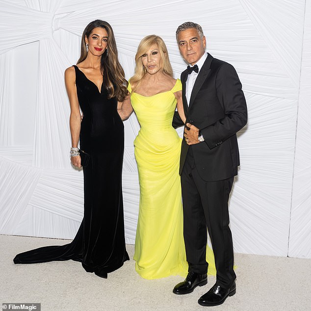 Donatella was later seen crossing paths with both George and Amal Clooney at the ceremony