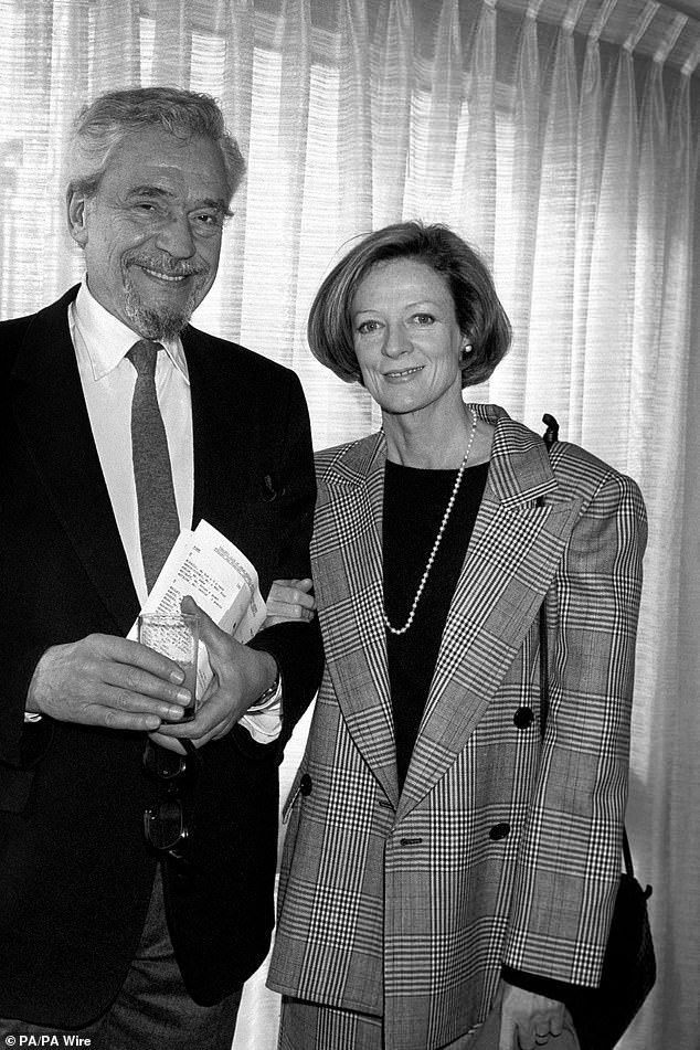 Dame Maggie Smith and Paul Scofield at London's Hilton Hotel where they picked up their awards from the Variety Club of Great Britain at it's 35th Annual showbusiness awards luncheon on February 3, 1987