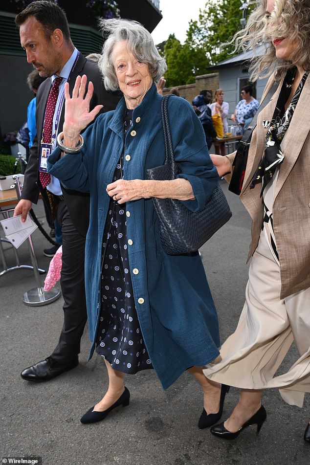 Dame Maggie is pictured at the Wimbledon Tennis Championships on July 15, 2023