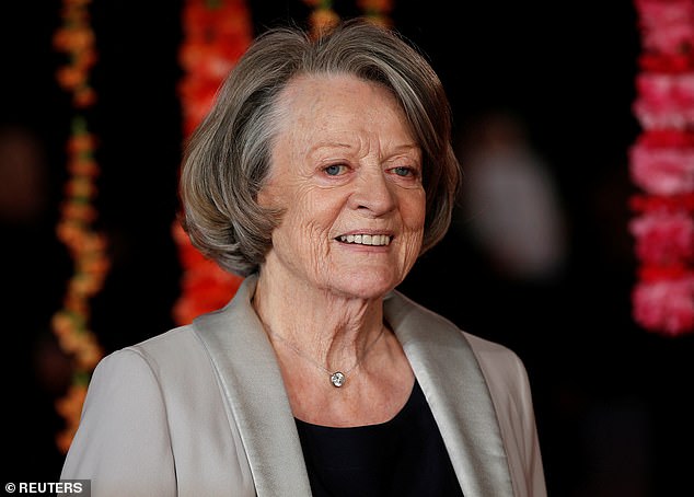 Dame Maggie Smith has been hailed as 'wise, witty, waspish, wonderful' as celebrities pay tribute after her death (pictured in 2015)