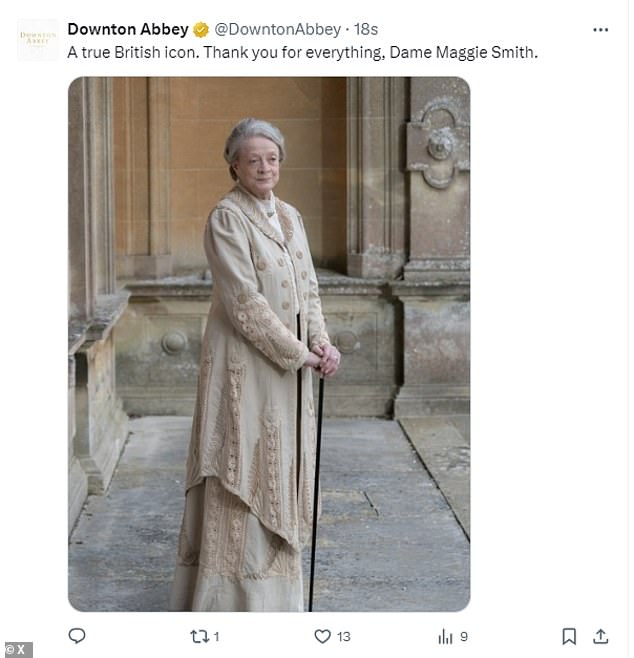 Downton paid tribute on their official X account