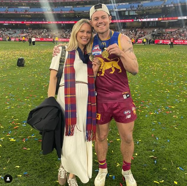 Zvijezda AFL-a Lachie Neale i njegova supruga Jules proslavili su još jednu uzbudljivu prekretnicu nakon pobjede njegovog tima nad Brisbane Lionom u velikom finalu u subotu