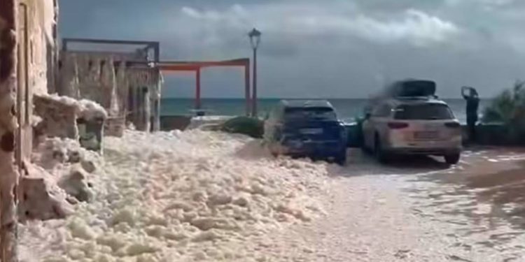 MORSKA PJENA NA ULICAMA Neobična pojava u istarskom Novigradu