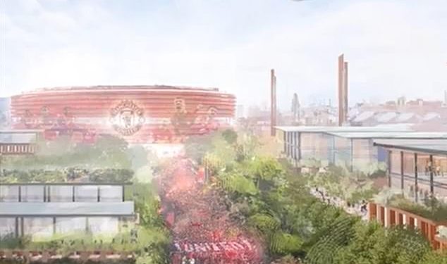 Na slici: Man Unitedova ideja o novom Old Traffordu vrijednom 2 milijarde funti i 100.000 sjedala otkrivena je u više slika iz njihova videa plana regeneracije