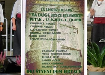 Nemojte propustiti jedinstven događaj – smotru klapa “Za duge noći jesenske” u Hrvacama