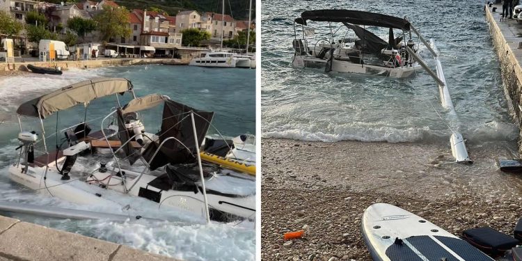 Nevrijeme u Bolu razbilo i potopilo jedrilicu