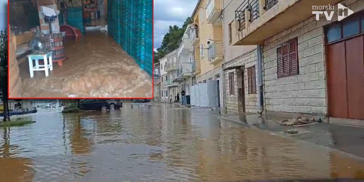 LOŠA REKONSTRUKCIJA OBALNOG ZIDA? Novigrad nakon kiše potpuno poplavio: "Vrulje izbile i poplavile konobu poznatog vinara i maslinara!"