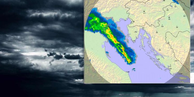 Olujna linija se razvila na otvorenom moru sjevernog Jadrana