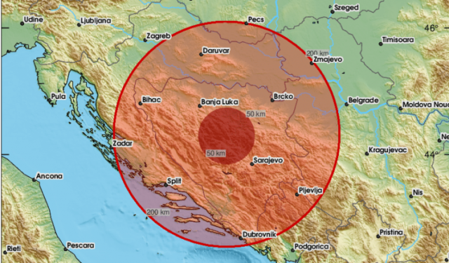 POTRES U BiH Podrhtavanje tla jačine 4,5 po Richteru, osjetio se i u Hrvatskoj
