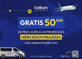 PREUZMITE POKLON BON OD 50 KM za transfer s Aerodroma Sarajevo do kućnog praga u Hercegovini