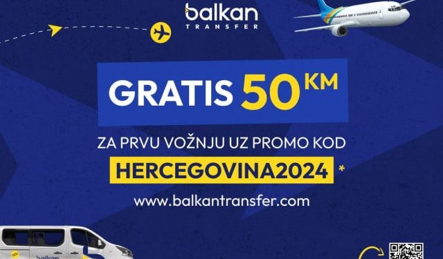 PREUZMITE POKLON BON OD 50 KM za transfer s Aerodroma Sarajevo do kućnog praga u Hercegovini