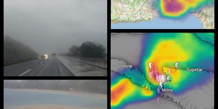 Rekordne količine kiše na Šolti, nevrijeme nije poštedjelo ni istok Brača!