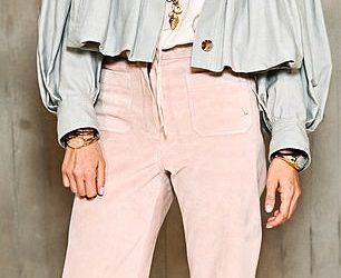 Sienna Miller looks effortlessly chic in floaty jacket and suede trousers as she joins red-headed Diane Kruger, Molly Gallagher and Pixie Geldof at the Chloe show for Paris Fashion Week