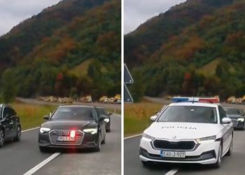 VIDEO Građanin snimio bahatu vožnju političara. Službenim vozilom po punoj liniji pretjecali u krivini