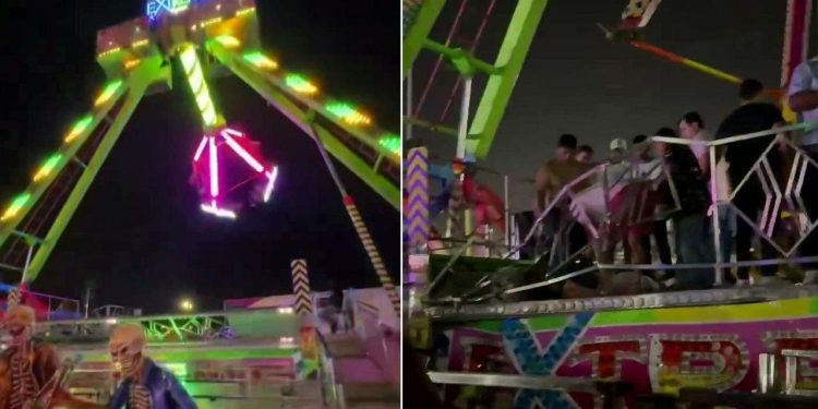 10 ozlijeđenih nakon što su se automobili na divovskoj vožnji klatnom raspali u zraku, pokazuje šokantan video