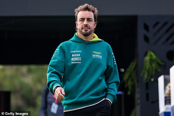 MEXICO CITY, MEXICO - OCTOBER 27: Fernando Alonso of Spain and Aston Martin F1 Team walks in the paddock during the F1 Grand Prix of Mexico at Autodromo Hermanos Rodriguez on October 27, 2024 in Mexico City, Mexico. (Photo by Kym Illman/Getty Images)