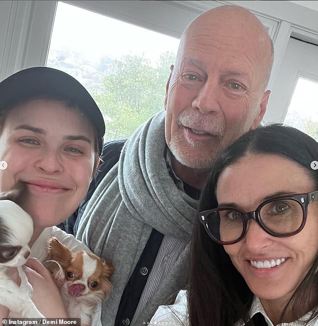 Demi Moore pozvala je obitelji oboljelih od demencije da se 'puste' osobe kakve su bile nakon dijagnoze njezina bivšeg supruga Brucea (na slici s kćeri Tallulah)