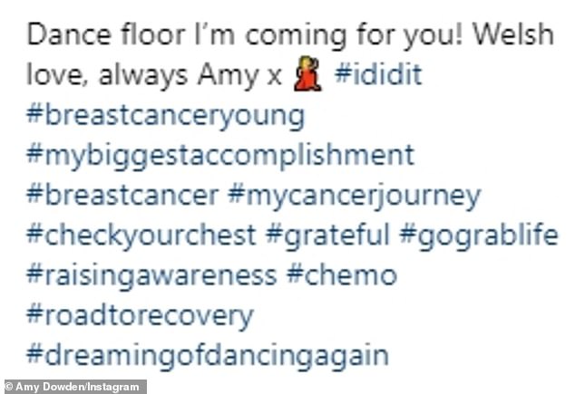 While she will not get the all-clear for five years and will still need treatment, she thanked her family and friends for their support amid her 'toughest year'