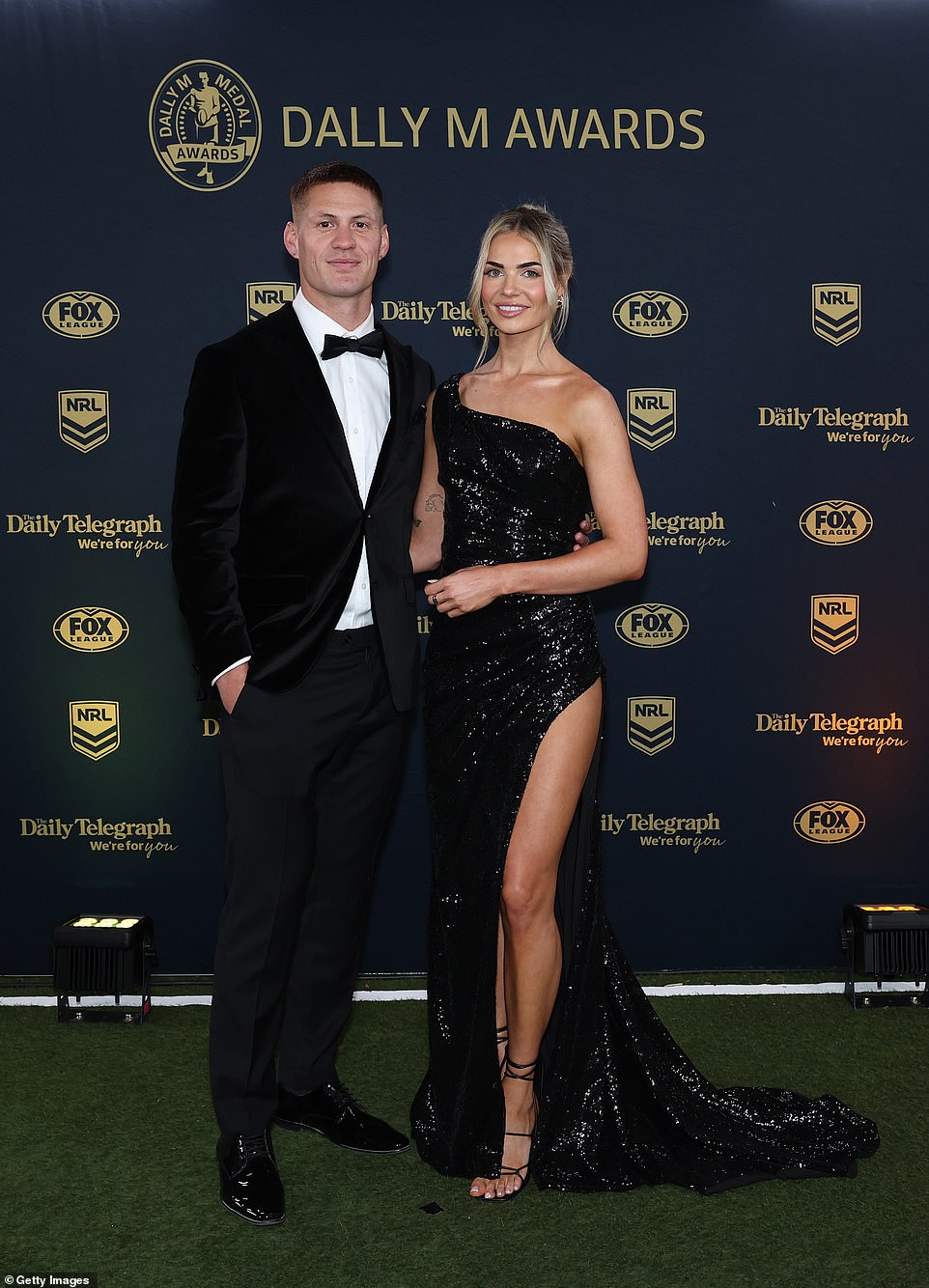 Kalyn Ponga of the Newcastle Knights and Gaby Dunn made their red carpet debut as a fresh couple