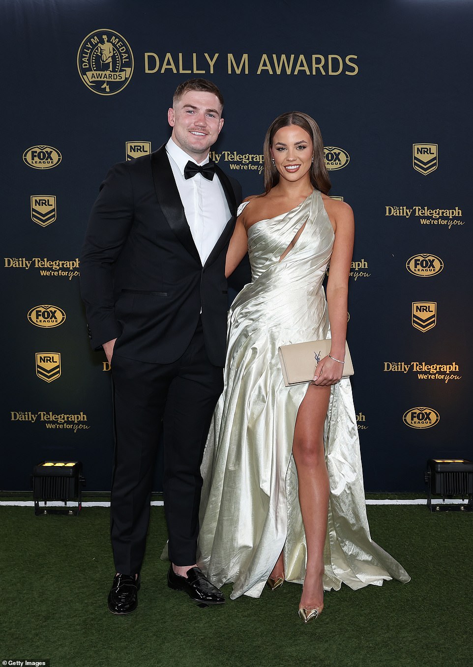 Hudson Young of the Canberra Raiders and his girlfriend Kelsea Peck