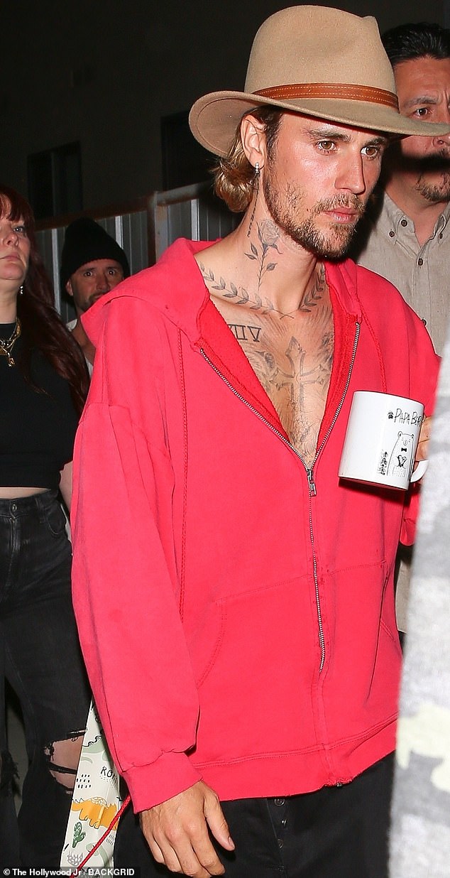 The extent of Bieber¿s drug use in his teens only became clear in recent years, with the singer being more candid about his addiction struggles. He is pictured here last week.