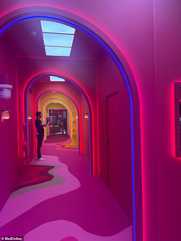 Exiting the diary room and walking into the main hallway was like stepping inside of a neon rainbow or a flashing fairground ride - this year, the decorators have really gone all out with the vibrant colours