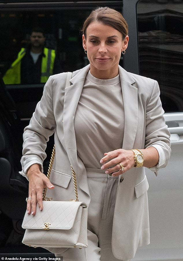 Lawyers for Coleen, seen here outside the Royal Courts of Justice in London in May 2022, today accused Rebekah Vardy of showing 'deplorable conduct' in the libel case