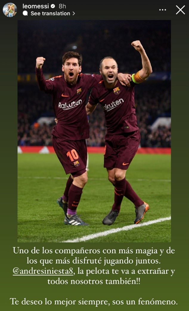 Lionel Messi odao je emotivnu počast Andresu Insiesti dok se njegova mirovina bliži