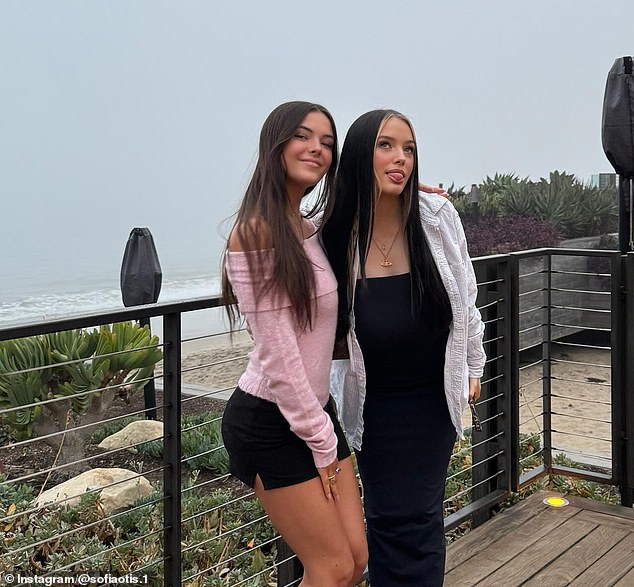 Harper's friend, Sofia, also shared photos from the birthday dinner - such as the pair standing on the spacious deck near the ocean