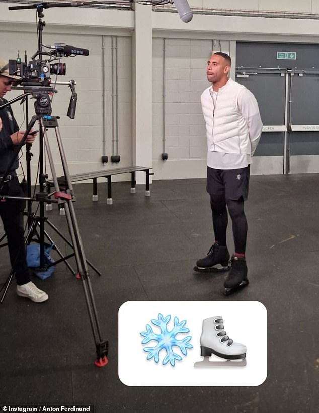 Footballer Anton Ferdinand also posted a snap of himself during his first interview after being announced as part of this year's lineup