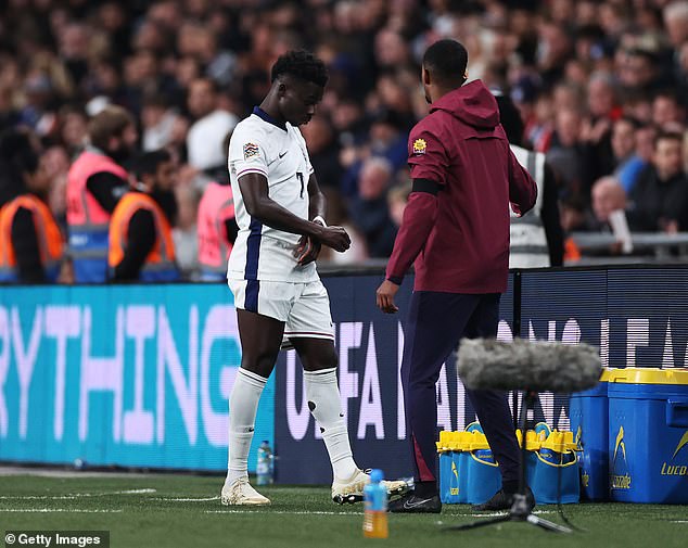 Saku je zamijenio Noni Madueke nakon što se ozlijedio na Wembleyu u četvrtak