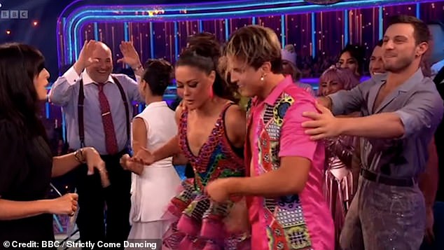 Meanwhile in a second awkward interaction Katya appeared to shun Wynne's attempts at a high five after Sam Quek and Nikita Kumzin's performance