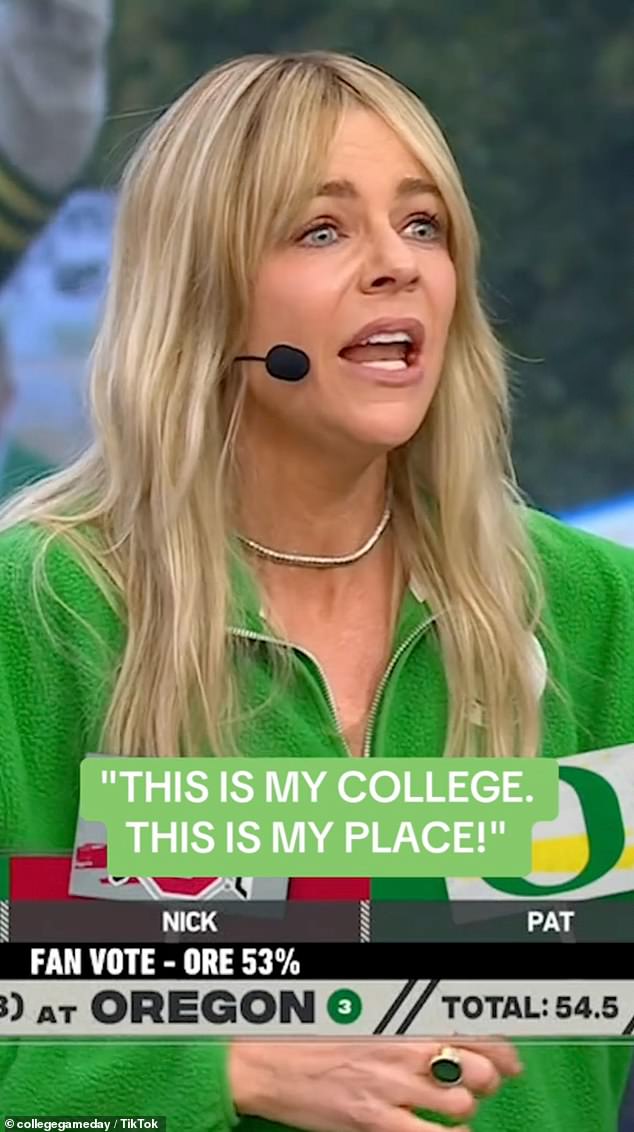 Kaitlin Olson (49) priznala je da je izgubila nevinost u svojoj alma mater, Sveučilištu Oregon