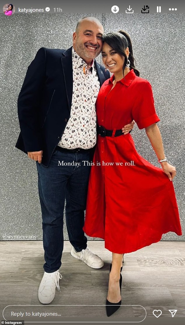 Strictly 's Wynne Evans and Katya Jones looked as close as ever as they cosied up for snaps ahead of their It Takes Two appearance on Monday