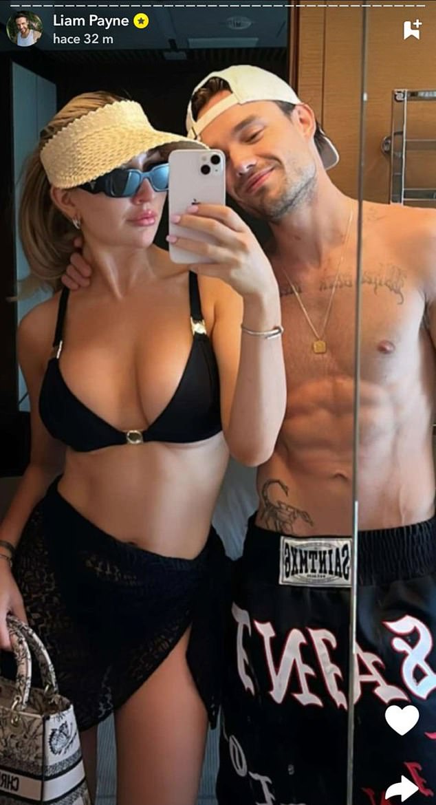 His haunting final post was a photo of himself with a bikini-clad Cassidy as they posed for a mirror selfie. But the photo was more than a year old