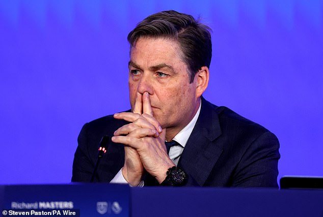 The Premier League, led by chief executive Richard Masters (above) wrote privately to clubs this week to apologise for the late confirmation of fixtures for December and January