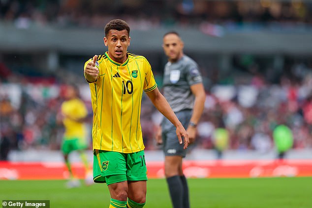 Morrison, pictured playing for Jamaica in 2023, now plays for Emirati football club Precision