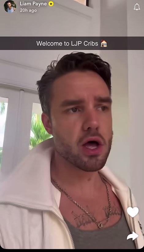 The former One Direction star appeared happy and relaxed in a video tour of the Wellington, Florida mansion he shared with girlfriend Kate Cassidy (right) that he posted on Snapchat only weeks before his death in Buenos Aires