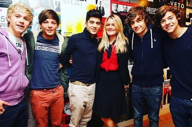 Katie Hind meets One Direction soon after their creation, with Liam Payne second from right