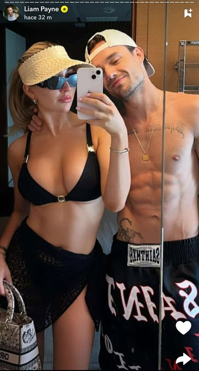 The pair in a selfie posted on Liam's Snapchat account shortly before his death