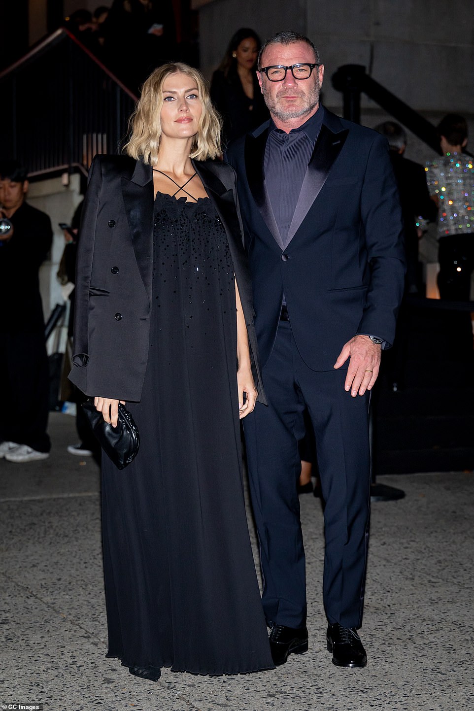The couple looked sharp in their coordinating all-black looks