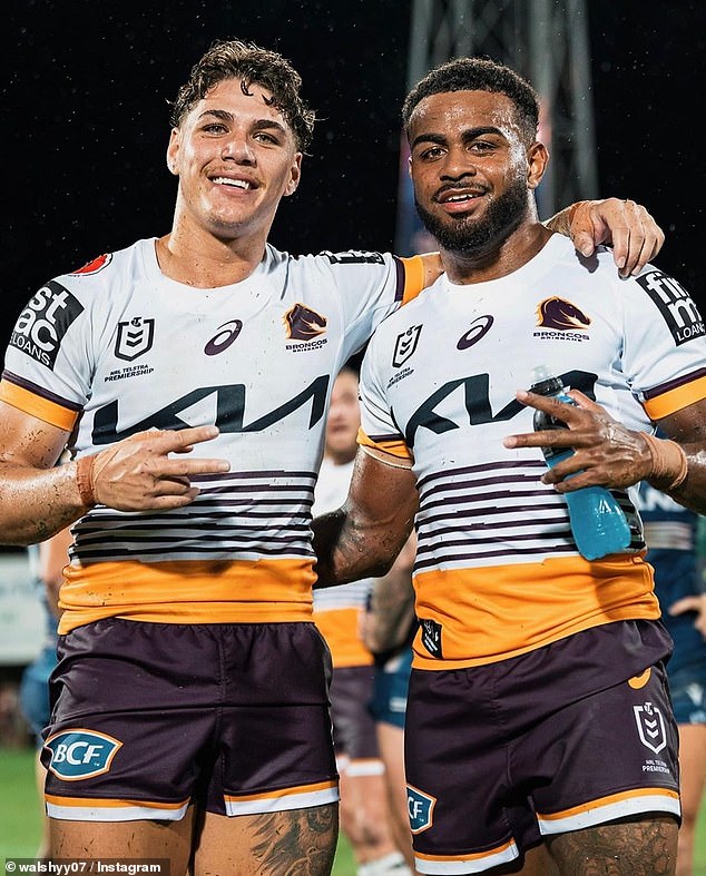 Zvijezda Brisbane Broncosa Ezra Mam (na slici desno sa suigračem Reeceom Walshom) u petak je sudjelovao u nesreći s dva automobila