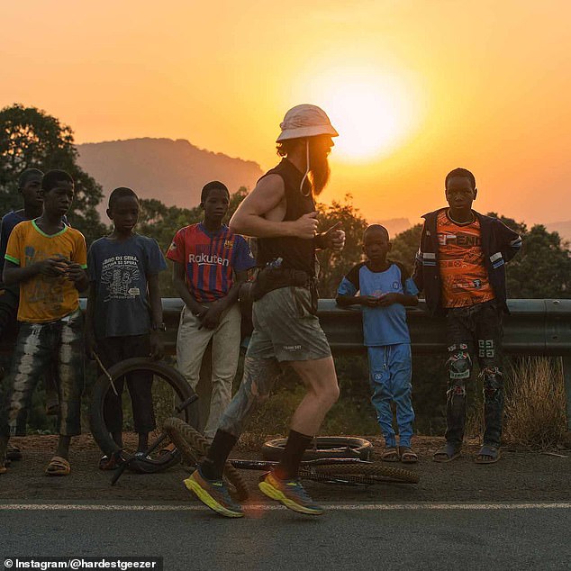 Russ runs in Tunisia, just seven days away from finishing his immense challenge