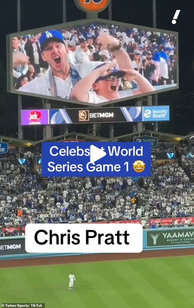 Činilo se da se Chris Pratt i njegov rijetko viđeni sin Jack dobro zabavljaju dok su bodrili Los Angeles Dodgerse na prvoj utakmici Svjetskog prvenstva u petak