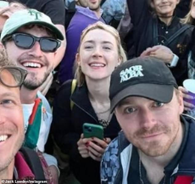 Graham then pointed out that Paul was on good terms with everyone on the sofa, asking about his 'good friendship' with Saoirse and her husband Jack Lowden (pictured at Glastonbury)