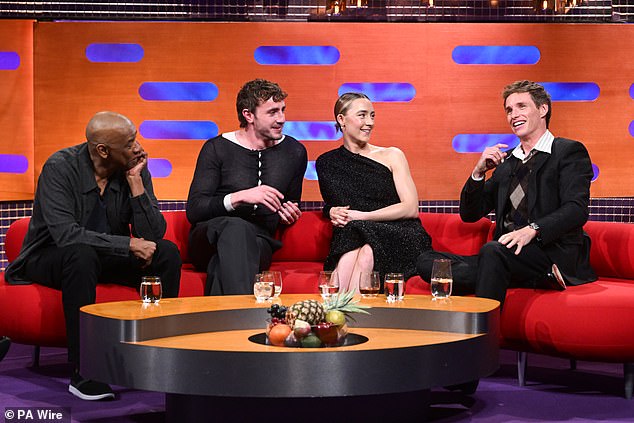 Saoirse set social media alight when she made a joke about self-defence while sat alongside the actor, Denzel Washington and Eddie Redmayne